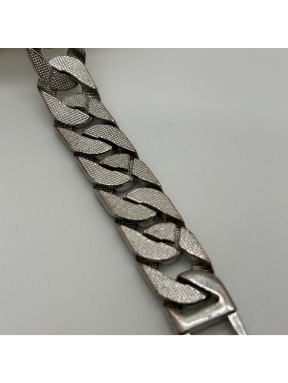 Iced Out Miami Cuban Link Bracelet Mens Hip Hop Bling Silver Tone Pave 7.5 inch - Picture 6 of 10